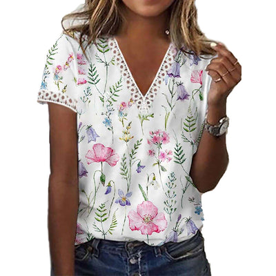 Camiseta Estampada Cuello V Manga Corta - Image 11