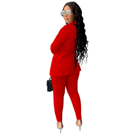 Conjunto de Dos Piezas Blazer Casual con Cordón Ajustable para Mujer - Image 16