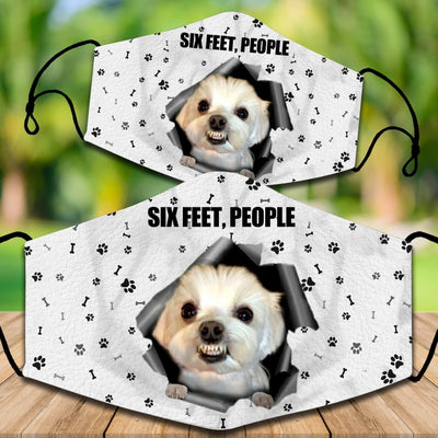 Two cotton face masks with a French Bulldog puppy peeking out, paw prints, and "French Bulldog Kisses Fix Everything" text. - Image 50