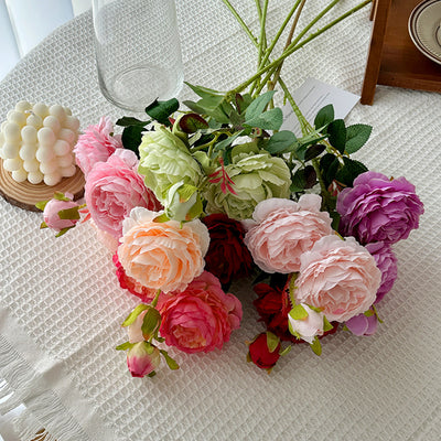 Flores Artificiales de Peonía y Rosa Premium para Decoración del Hogar - Image 4