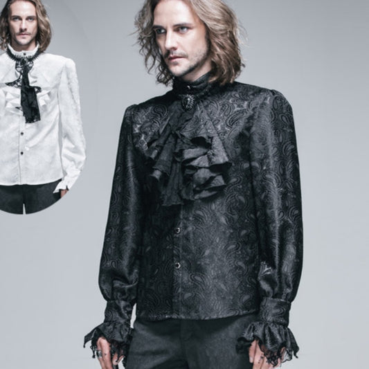 Camisa Medieval Retro Europeo Estilo Corte Británico para Hombre