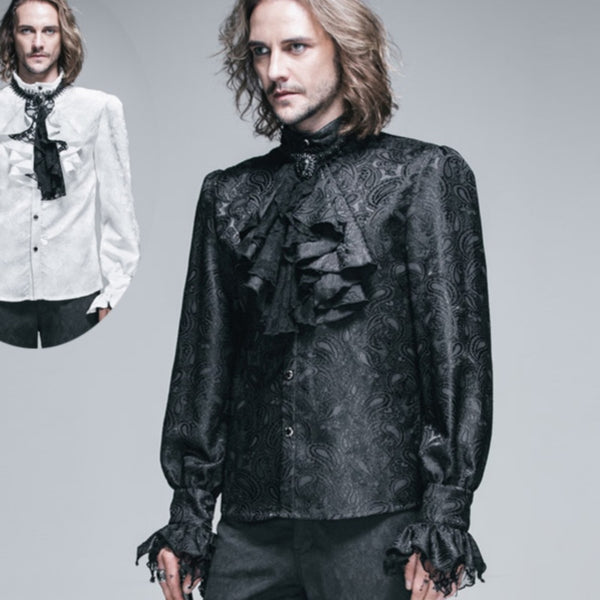 Camisa Medieval Retro Europeo Estilo Corte Británico para Hombre