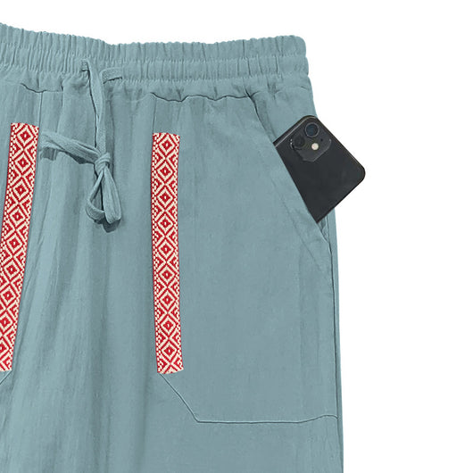 Pantalones de Lino Holgados Transpirables para Hombre - Image 34