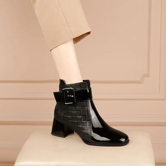 Botines Puntiagudos con Tacón Robusto para Mujer - Image 3
