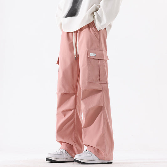 Pantalones Cargo Plisados Retro Americana - Estilo High Street para Parejas