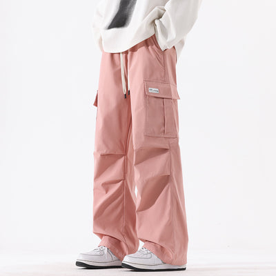 Pantalones Cargo Plisados Retro Americana - Estilo High Street para Parejas