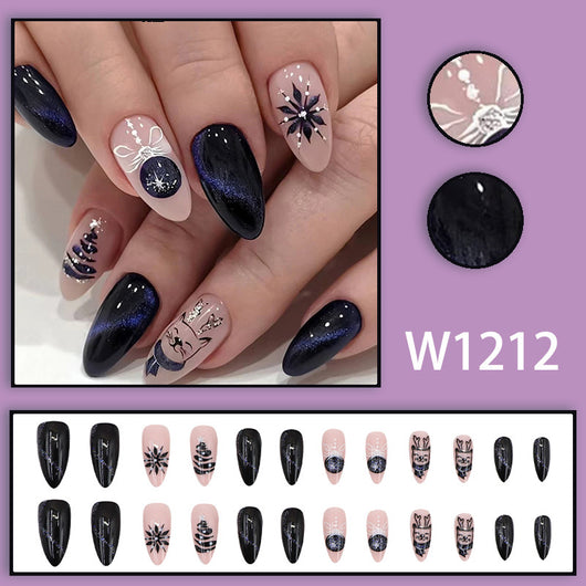 Stickers de Uñas Efecto Cielo Nocturno Azul y Negro - Image 2