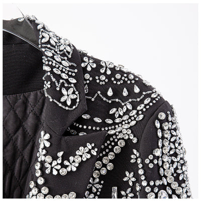 Blazer Elegante Negro con Cuello Solapa y Detalles en Strass - Image 7