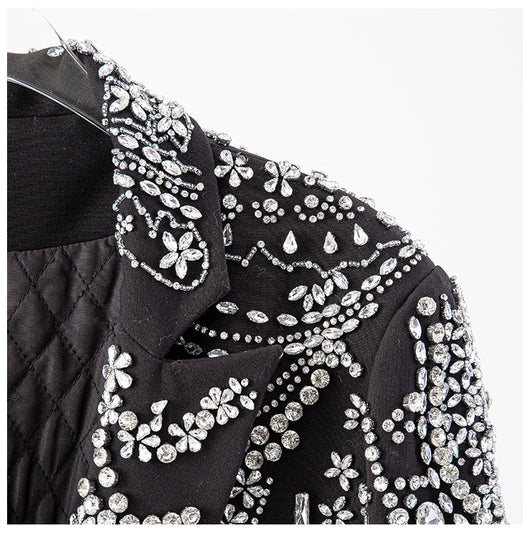 Blazer Elegante Negro con Cuello Solapa y Detalles en Strass - Image 7