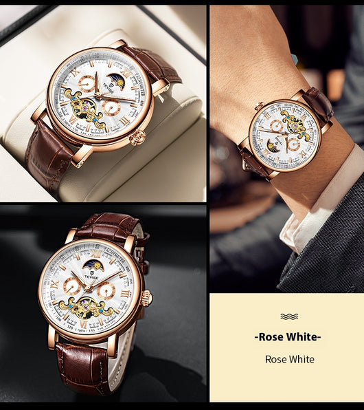 Reloj Mecánico Elegante de Esfera Grande con Calendario - Image 10