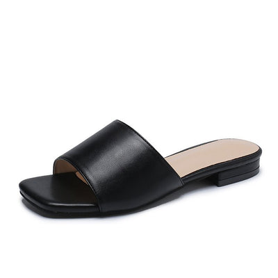 Sandalias y Pantuflas Talla Grande con Tacón Grueso y Punta Cuadrada - Image 18