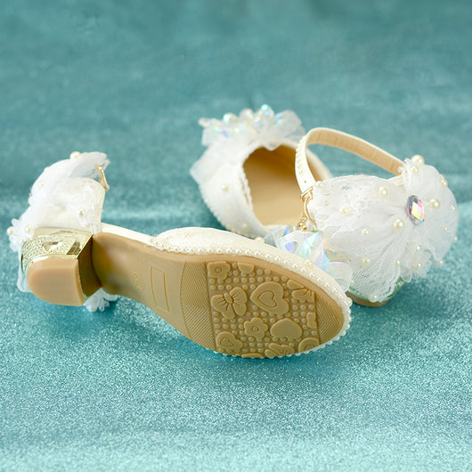 Zapatos de Cuero Elegantes con Cristales para Niñas - Tacón Alto Verano - Image 4