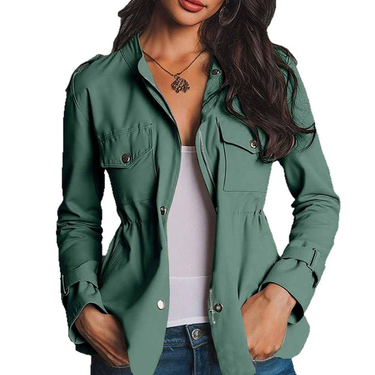 Chaqueta Cortavientos Entallada con Bolsillos para Mujer - Image 5