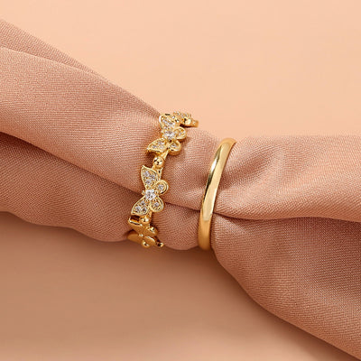 Anillo Ajustable de Latón con Mariposa de Circonia - Image 4