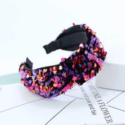 Diadema Brillante Cruzada para el Cabello con Efecto Glitter - Image 2