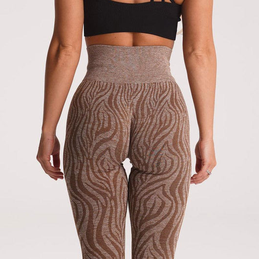 Pantalones de Yoga Estampado Cebra en Nylon para Deportes Outdoor - Image 6