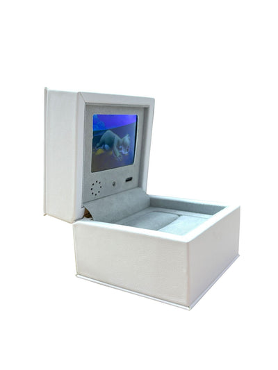 Caja de Joyería Cuadrada con Pantalla LCD de Video para Anillos - Image 5