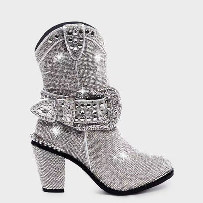 Botas de Tacón Grueso Estilo Pasarela para Mujer - Image 3
