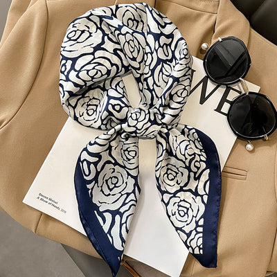Pañuelo de Seda Estampado Versátil - Banda Decorativa para Cabello y Accesorios - Image 7