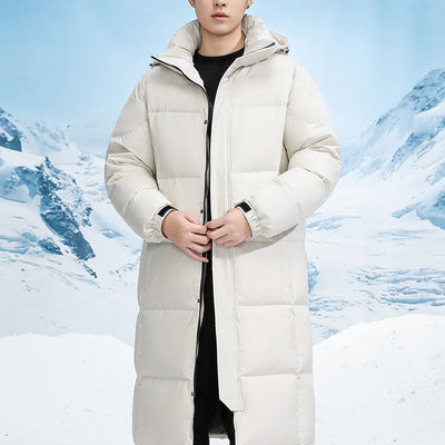 Abrigo Largo de Plumón de Pato Blanco para Hombre - Chaqueta Térmica Reforzada - Image 4