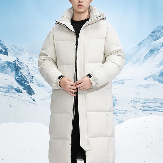 Abrigo Largo de Plumón de Pato Blanco para Hombre - Chaqueta Térmica Reforzada - Image 4