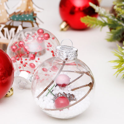 Bolas Navideñas Transparentes Rojo y Blanco para Árbol de Navidad - Image 4