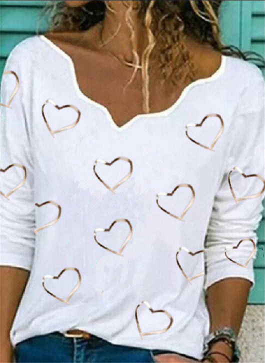 Playera Estampada Cuello V Manga Larga Versátil - Image 7