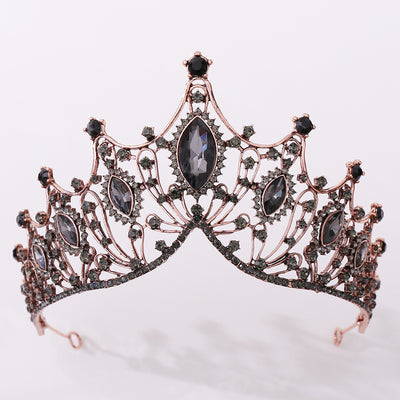 Tiara Nupcial Vintage Clásica Negro Barroco - Image 3