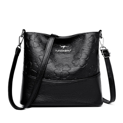 Bolso Bucket de Cuero Genuino con Grabado - Gran Capacidad para Mujer - Image 6