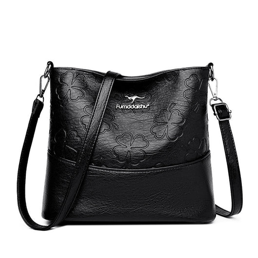 Bolso Bucket de Cuero Genuino con Grabado - Gran Capacidad para Mujer - Image 6