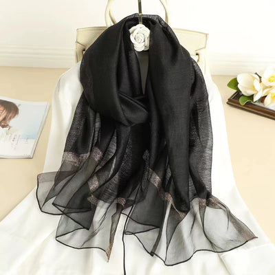 Pashmina de Seda y Lana con Bordado Degradado - Protección Solar - Image 10
