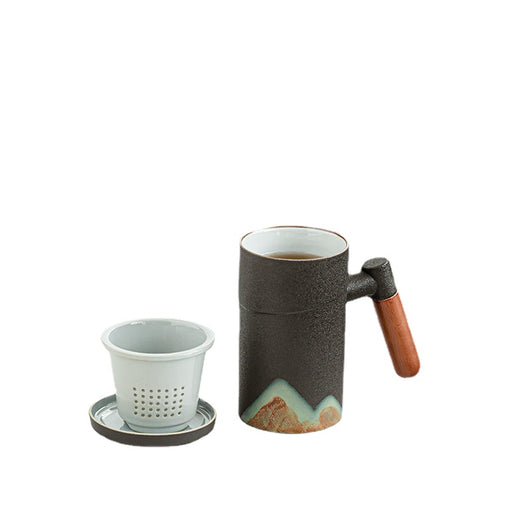 Taza Grande de Cerámica con Filtro para Té y Tapa - Oficina - Image 5