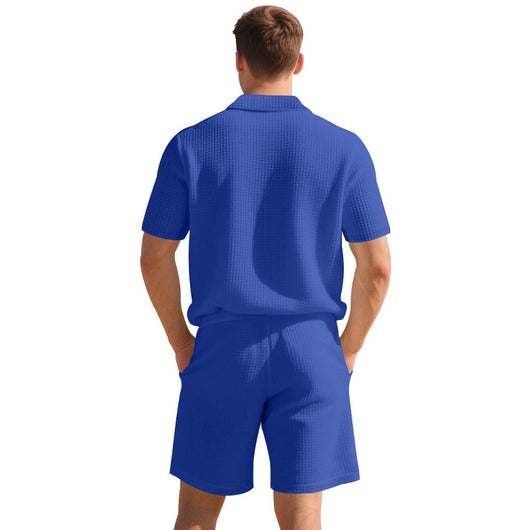 Conjunto Casual de Polo Holgado y Shorts para Hombre - Image 28