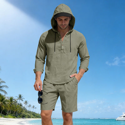 Traje de Lino Hombre Suelto y Transpirable - Image 10