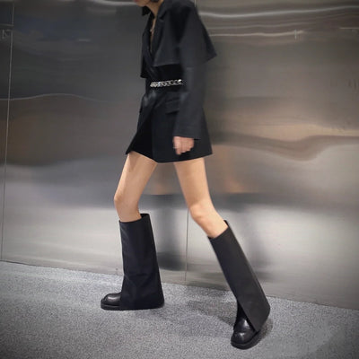 Botas Hasta la Rodilla con Punta Redonda Estilo Urbano - Image 10