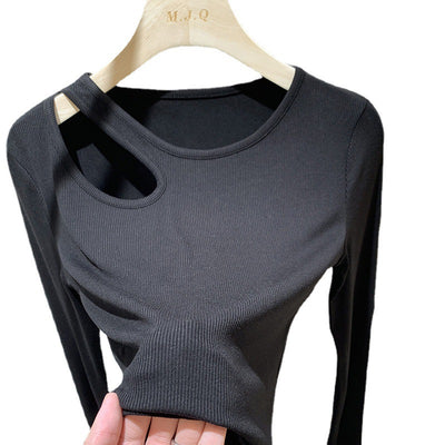 Blusa Hueca Manga Larga Cuello Redondo para Mujer - Image 7