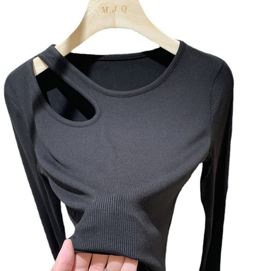 Blusa Hueca Manga Larga Cuello Redondo para Mujer - Image 7