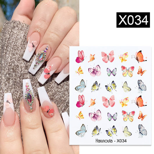 Stickers de Uñas Mariposas, Flores y Hojas - Diseños Artísticos - Image 18