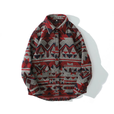 Camisa Larga de Lana Gruesa con Diseño Étnico Ancestral - Image 34