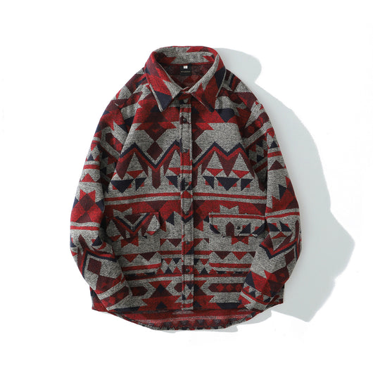 Camisa Larga de Lana Gruesa con Diseño Étnico Ancestral - Image 34