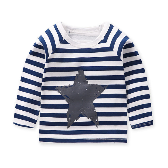 Remera Infantil de Algodón Cuello Redondo con Mangas Raglan