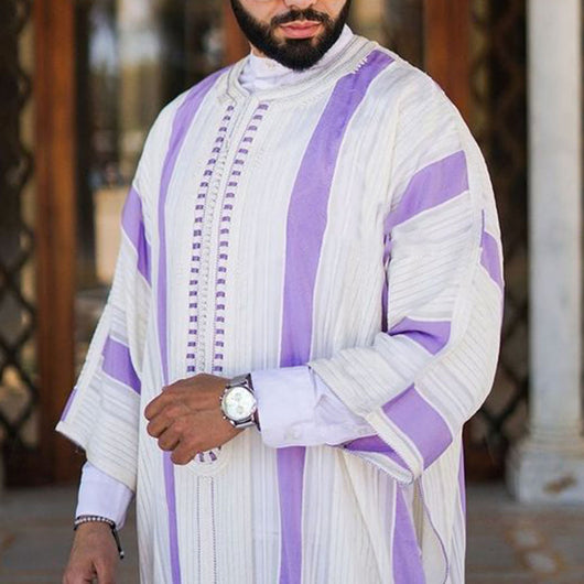 Camisa Étnica Tallas Grandes con Estampado de Rayas y Lunares Estilo Africano - Image 8