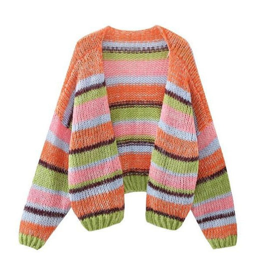 Cardigan Tejido Multicolor de Manga Larga para Mujer - Image 5