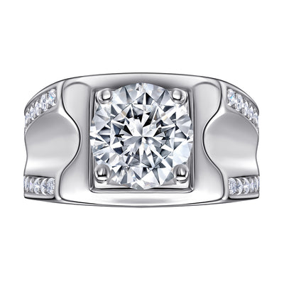 Anillo de Plata Esterlina Chapado en Platino con Zirconia para Hombre - Image 3