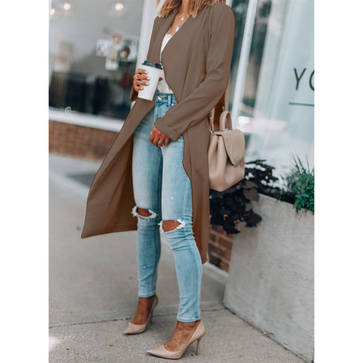 Cortavientos Casual de Largo Medio con Solapa para Mujer - Image 14