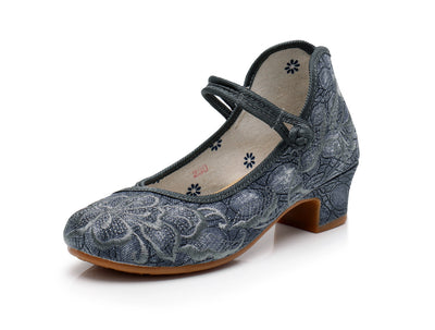 Zapatos de Baile Folclórico con Bordado Étnico y Tacón Cuadrado - Image 6