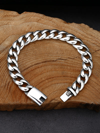 Pulsera Cubana de Plata 925 Estilo Nacional Brillo Espejo - Image 6