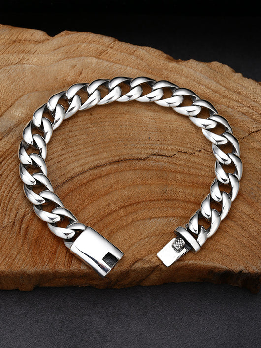 Pulsera Cubana de Plata 925 Estilo Nacional Brillo Espejo - Image 6