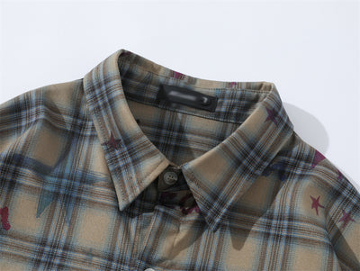 Camisa de Cuadros Manga Corta con Degradado para Hombre - Image 8