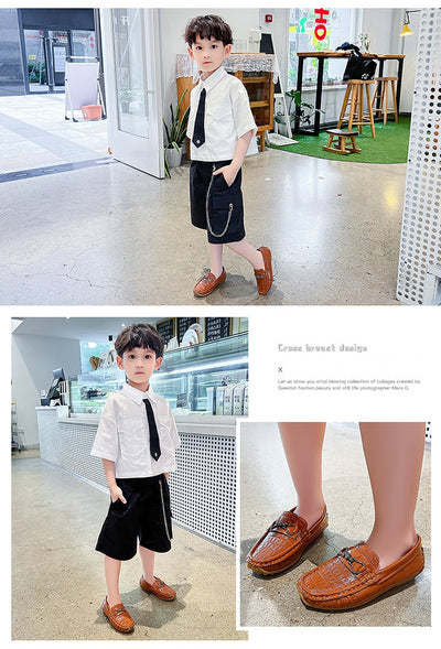 Zapatos de Cuero Estilo Británico para Niños Step On - Image 14